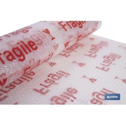 ROLLO DE PLÁSTICO DE BURBUJA FRÁGIL 40 G/M2, 0,6 X 5 M
