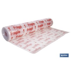 ROLLO DE PLÁSTICO DE BURBUJA FRÁGIL 40 G/M2, 1,2 X 10 M