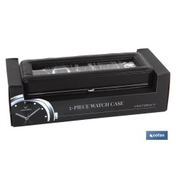CAJA GUARDA RELOJES 5 UDS PIEL NEGRA