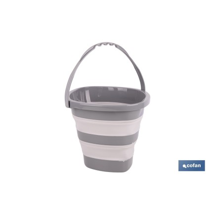 CUBO PLEGABLE COLOR GRIS/BLANCO 11 L