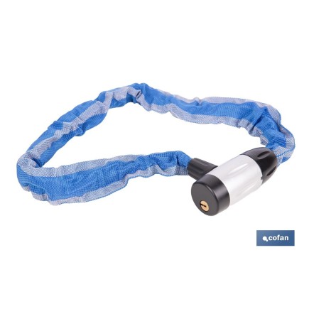 CANDADO DE CADENA ACERO CEMENTADO Ø6 MM CON FUNDA DE NYLON 900 MM