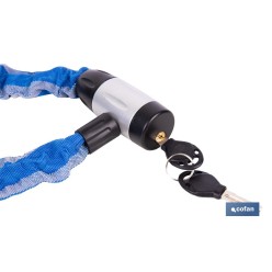 CANDADO DE CADENA ACERO CEMENTADO Ø6 MM CON FUNDA DE NYLON 900 MM