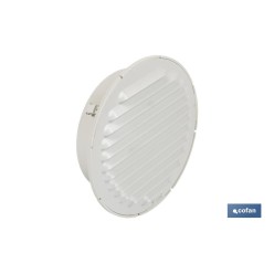 REJILLA DE VENTILACIÓN ALUMINIO-ABS BLANCO PARA EMPOTRAR A TUBO Ø12 CM