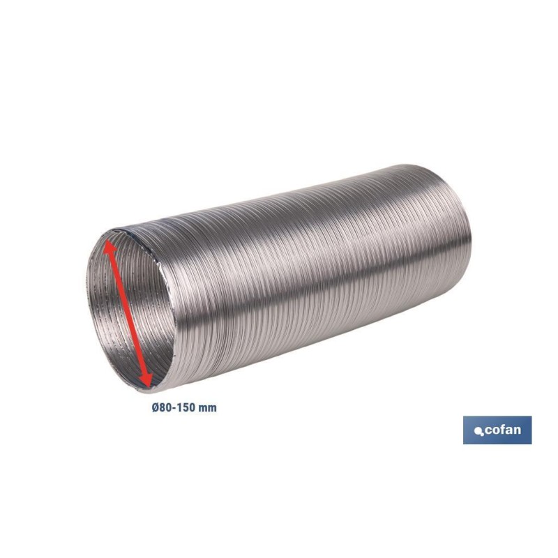 TUBO FLEXIBLE SEMIRRÍGIDO ALUMINIO Ø100 MM X 1,5 M