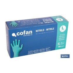 CAJA 100 UDS. GUANTES NITRILO VERDE COFAN PROTECCION FITOSANITARIOS T-L