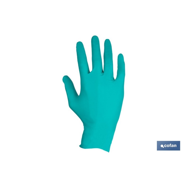 CAJA 100 UDS. GUANTES NITRILO VERDE COFAN PROTECCION FITOSANITARIOS T-S