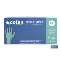 CAJA 100 UDS. GUANTES NITRILO VERDE COFAN PROTECCION FITOSANITARIOS T-XL