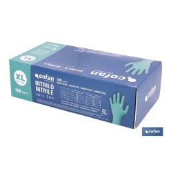 CAJA 100 UDS. GUANTES NITRILO VERDE COFAN PROTECCION FITOSANITARIOS T-XL