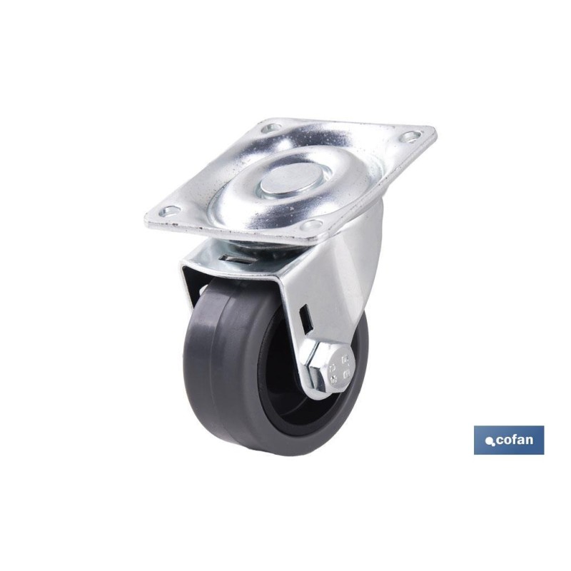 RUEDA GOMA/GRIS PLACA Ø40X18MM Venta unitaria