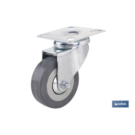 RUEDA GOMA/GRIS PLACA Ø65X21MM Venta unitaria