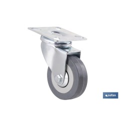 RUEDA GOMA/GRIS PLACA Ø65X21MM Venta unitaria