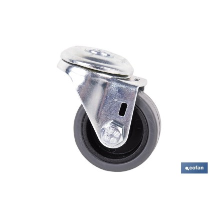 RUEDA GOMA/GRIS PASANTE Ø40X18MM Venta unitaria