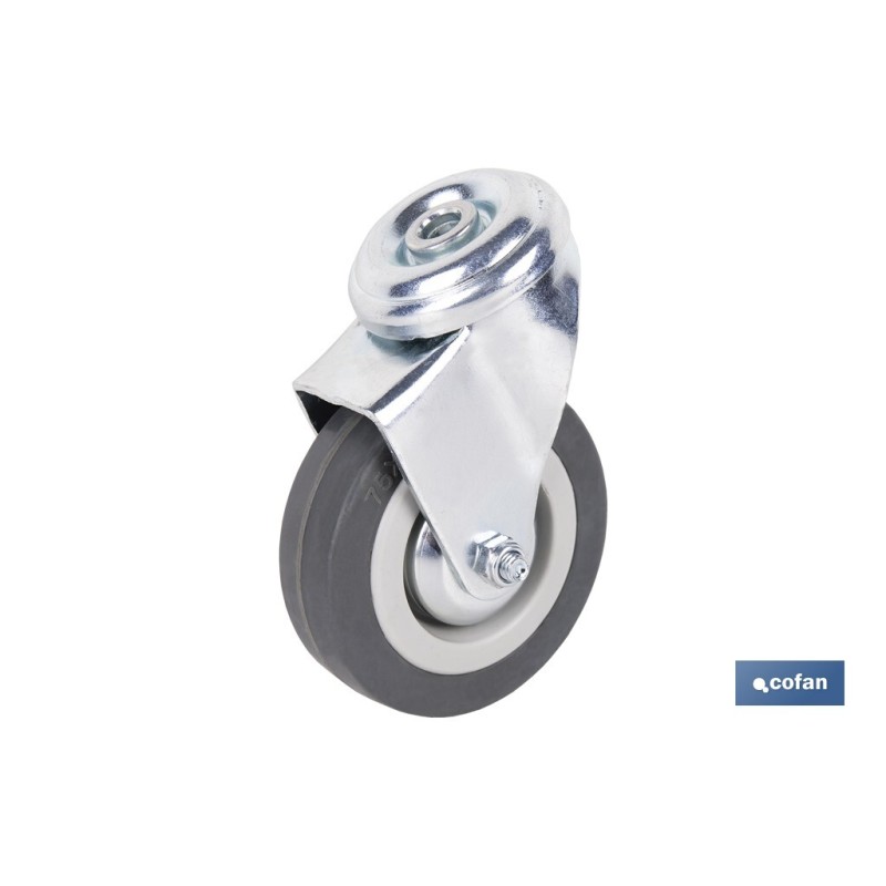 RUEDA GOMA/GRIS PASANTE Ø75X22MM Venta unitaria