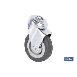 RUEDA GOMA/GRIS PASANTE Ø75X22MM Venta unitaria