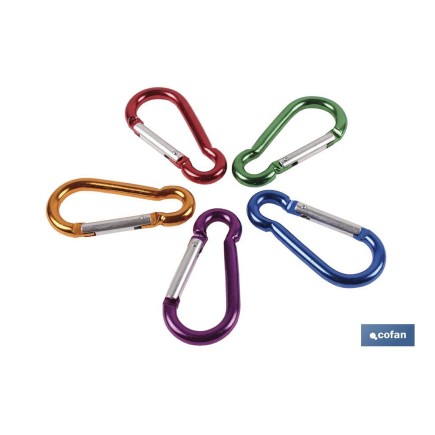 MOSQUETÓN ALUMINIO COLORES (7X 70) Venta unitaria