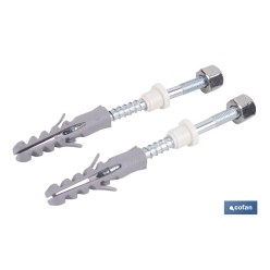 SET 2 PCS PARA SANITARIO WC 5 X 80 ZINCADO