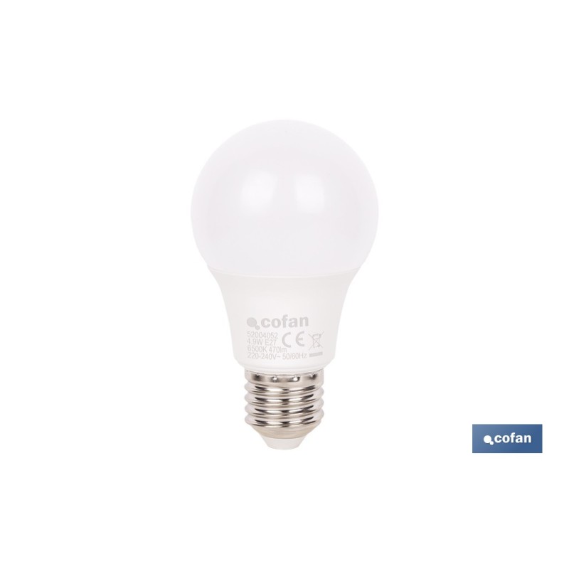 BOMBILLA LED CLASSIC E27 4.9W 470 LM 6500K
