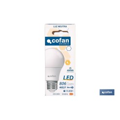 BOMBILLA LED CLASSIC E27 8W 810 LM 4000K