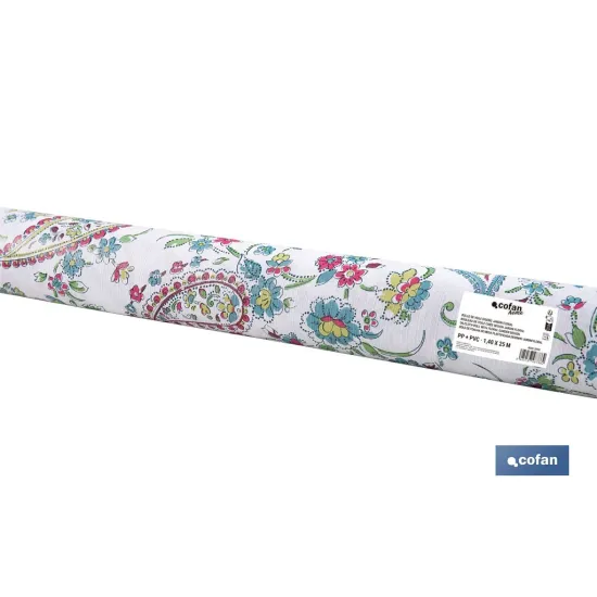ROLLO DE HULE DISEÑO JARDÍN FLORAL 1,40 x 25 M