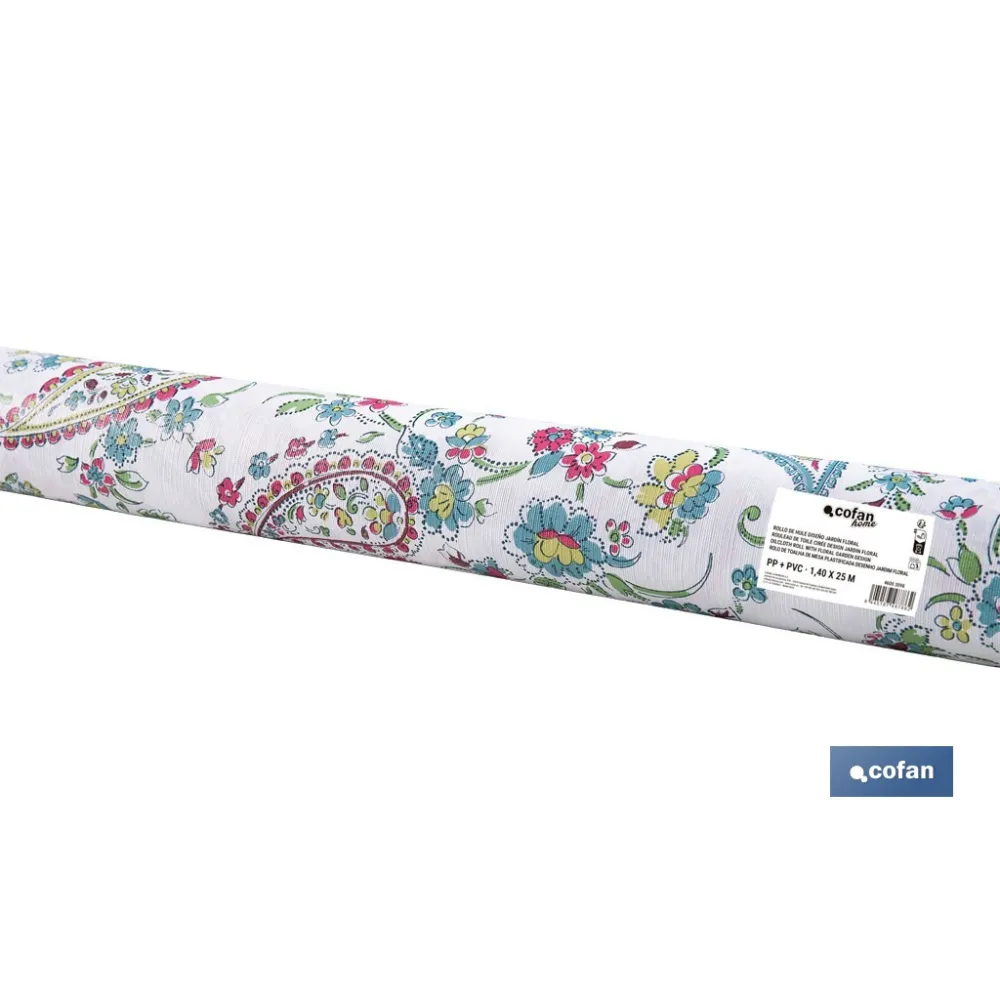 ROLLO DE HULE DISEÑO JARDÍN FLORAL 1,40 x 25 M