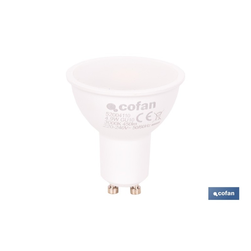 BOMBILLA LED GU10 4.9 W 450 LM 3000 K