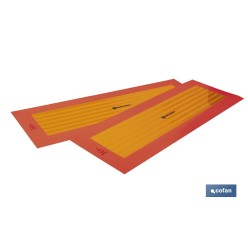 PACK DE 2 UDS. PLACA ADHESIVA V-6 PARA VEHÍCULO LARGO 565 X 195 MM