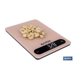 BÁSCULA DE COCINA DIGITAL 10 KG COLOR NARANJA PASTEL