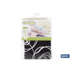 FUNDA ACOLCHADA PARA TABLA DE PLANCHAR 135 X 53 CM ROSAS NEGRAS