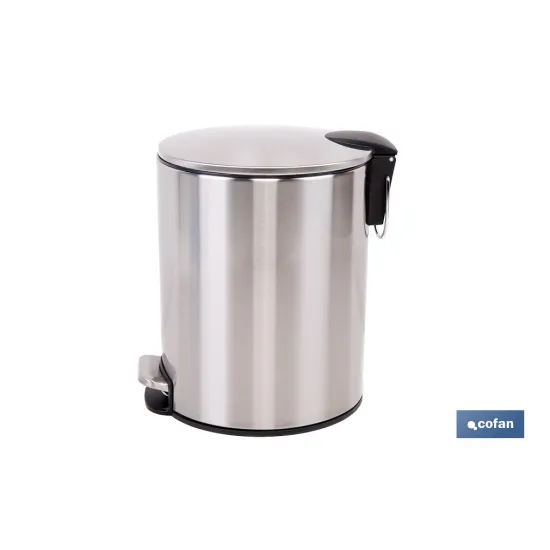 CUBO DE BASURA DE ACERO CON PEDAL Y CUBO INTERIOR 5 L 20,3 X 26,2 CM