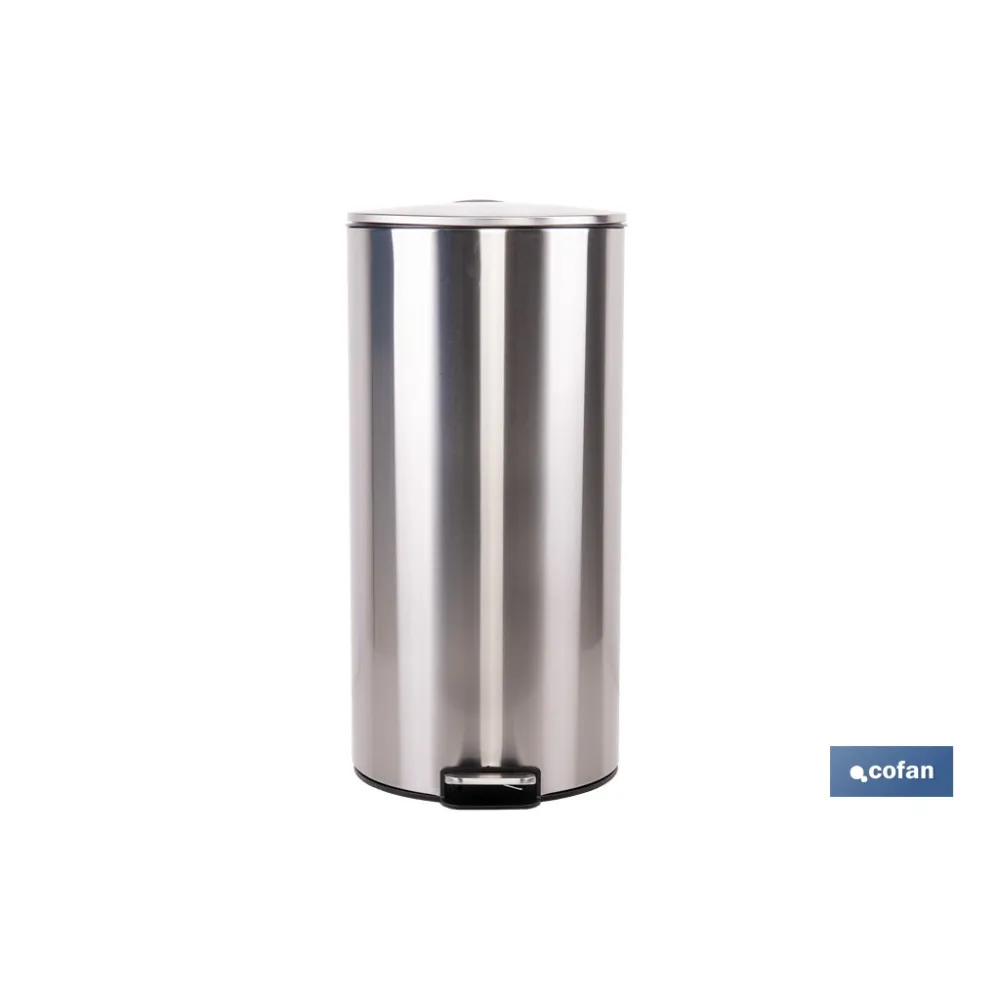 CUBO DE BASURA DE ACERO CON PEDAL Y CUBO INTERIOR 27 L 29,2 X 61,5 CM