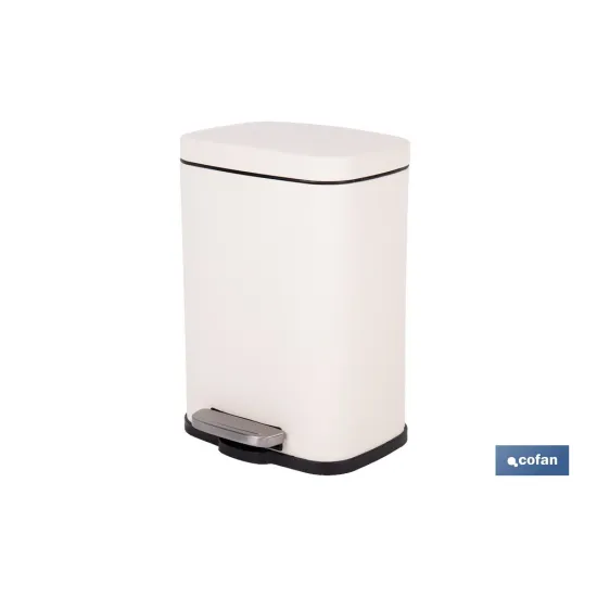 CUBO DE BASURA BEIGE CON PEDAL Y CUBO INTERIOR 5 L 21 X 18,5 X 30 CM