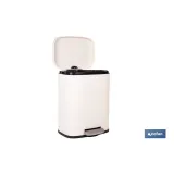 CUBO DE BASURA BEIGE CON PEDAL Y CUBO INTERIOR 20 L 34,2 X 29,3 X 44 CM
