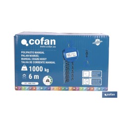 POLIPASTO MANUAL 1,0 T ELEVACIÓN 6 M