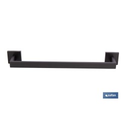TOALLERO NEGRO MATE DE ACERO CON DISEÑO CUADRADO GAMA FAIAL 45 X 8 X 5,5 CM