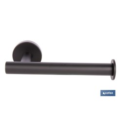 PORTARROLLOS/TOALLERO NEGRO MATE DE ACERO CON DISEÑO REDONDO GAMA RIBEIRA 16,5 X 8 X 5 CM