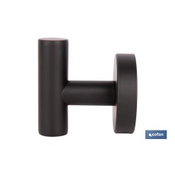 PERCHA NEGRA MATE DE ACERO CON DISEÑO REDONDO GAMA RIBEIRA 5 X 5 X 6 CM