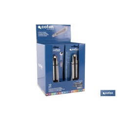 EXPOSITOR DE CÚTER DE ALUMINIO 18 MM 12 UDS.