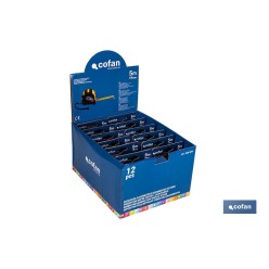 EXPOSITOR DE FLEXÓMETROS CON PROTECCIÓN DE GOMA 19 MM X 5 M 12 UDS.