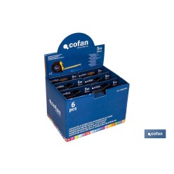 EXPOSITOR DE FLEXÓMETROS CON PROTECCIÓN DE GOMA 25 MM X 5 M 6 UDS.