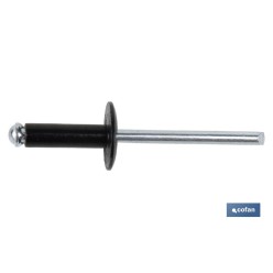 REMACHE FLOR CABEZA ANCHA 4,8 X 20 MM NEGRO