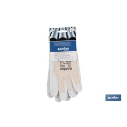 BLÍSTER GUANTE DE PIEL VACUNO DORSO DESCUBIERTO TALLA 6 VENTA UNITARIA