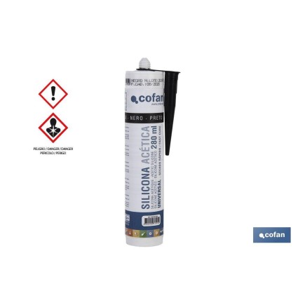 SILICONA ACETICA UNIVERSAL 280 ML NEGRO
