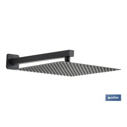 CONJUNTO DE DUCHA EMPOTRADA MONOMANDO CUADRADA NEGRO MATE