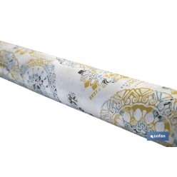 ROLLO DE MANTEL ANTIMANCHAS MOSAICO CÁLIDO 1,40 X 20 M