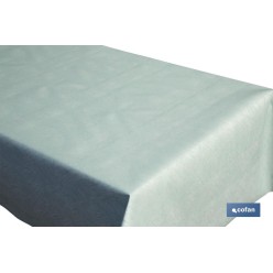 ROLLO DE MANTEL ANTIMANCHAS RESINADO TURQUESA 60 % ALGODÓN, 40 % POLIÉSTER 1,40 X 20 M