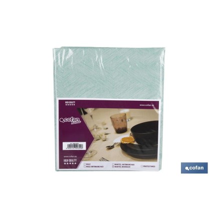 MANTEL ANTIMANCHAS RESINADO TURQUESA   1,40 x2,50m
