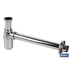 SIFÓN BOTELLA CROMADO SALIDA Ø32-40 330 MM Y RACOR 1 1/4