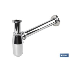 SIFÓN BOTELLA CROMADO SALIDA Ø32-40 330 MM Y RACOR 1 1/4