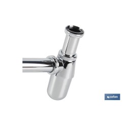 SIFÓN BOTELLA CROMADO SALIDA Ø32-40 330 MM Y RACOR 1 1/4