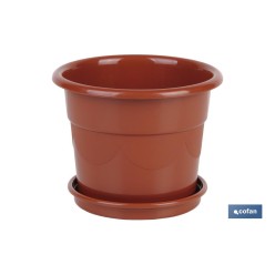 MACETA DALIA COLOR MARRON  36.5X32.5 + PLATO 31.5cm